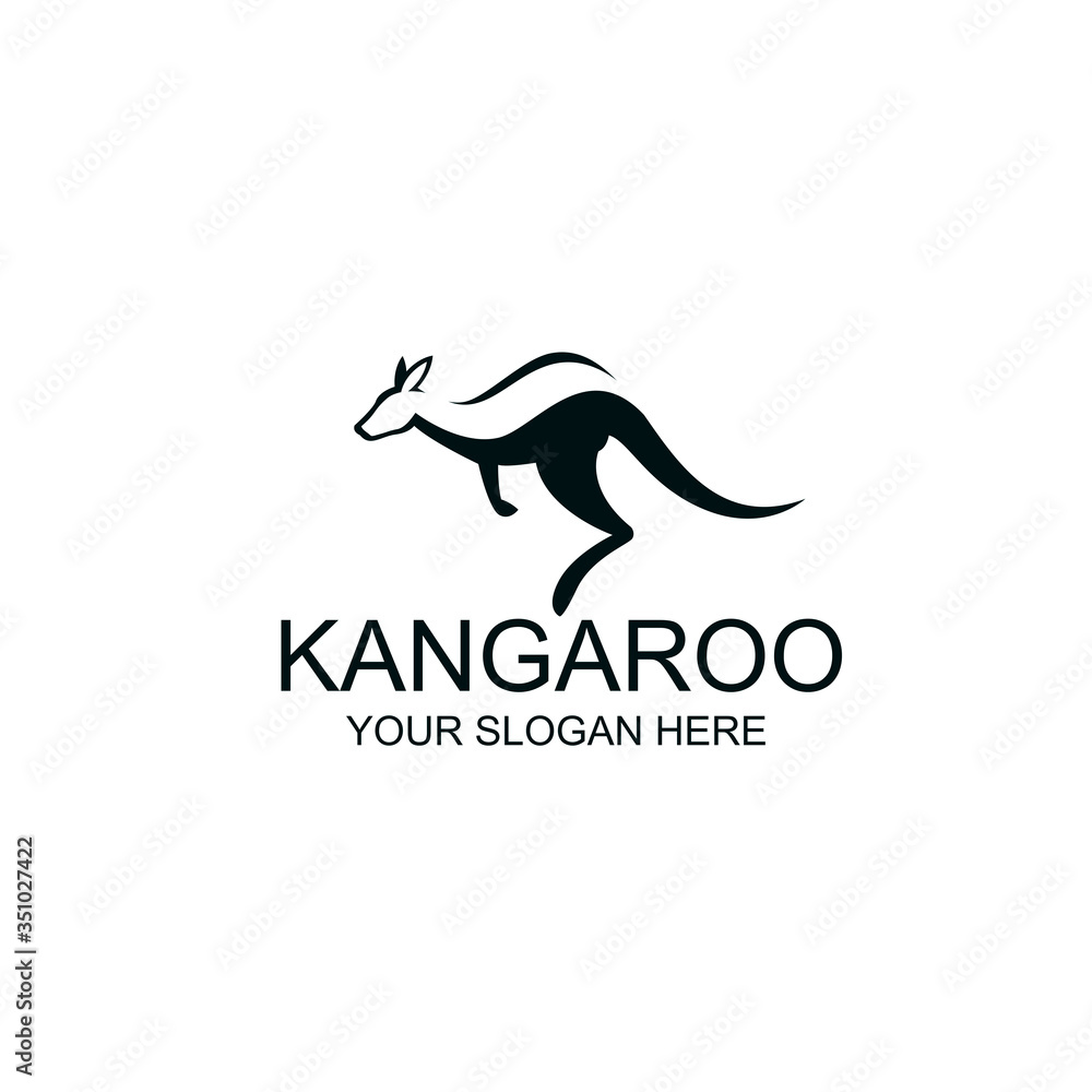 abstract jumping kangaroo icon isolated on white background abstract jumping kangaroo icon isolated on white background