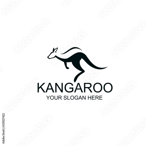 abstract jumping kangaroo icon isolated on white background