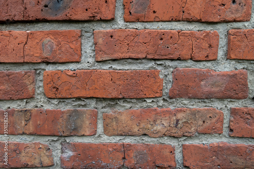 Texture of a red brick wall. Red brick background.Red brick wall.