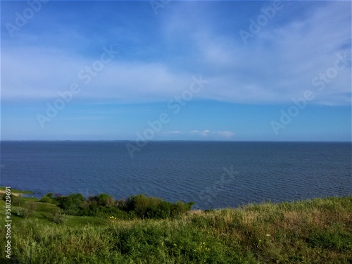 view of the sea from the hill