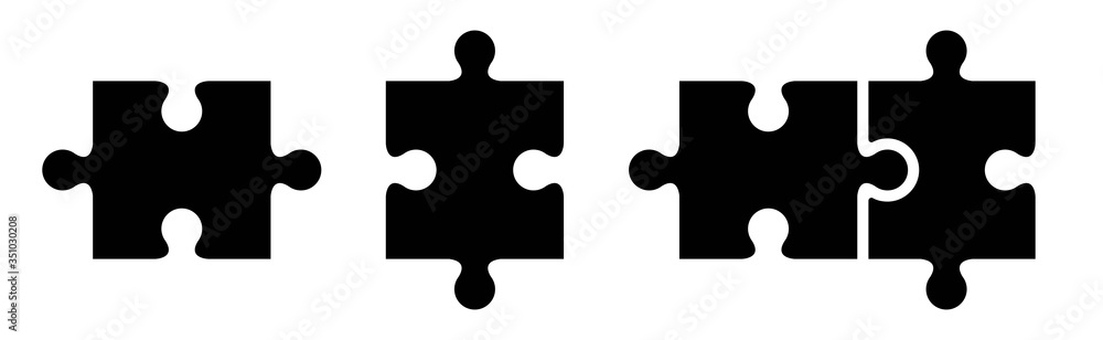 Puzzle icon set design. Puzzle symbol collection icon. Jigsaw puzzle or autism puzzle piece symbo.Vector illustration. - obrazy, fototapety, plakaty 