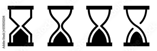 Hourglass icon set. Time Symbol design. Collecton different of sandglass. Clock Sign. Vector illustration