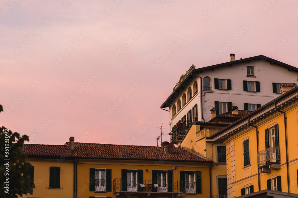 Fototapeta premium European building under sunset