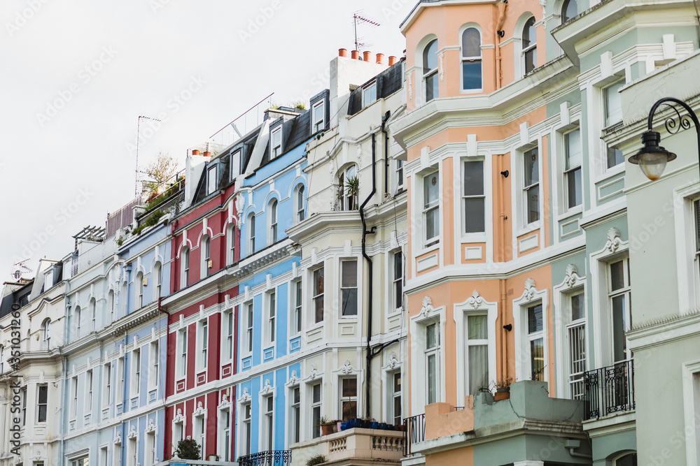 Fototapeta premium Colorful homes in London