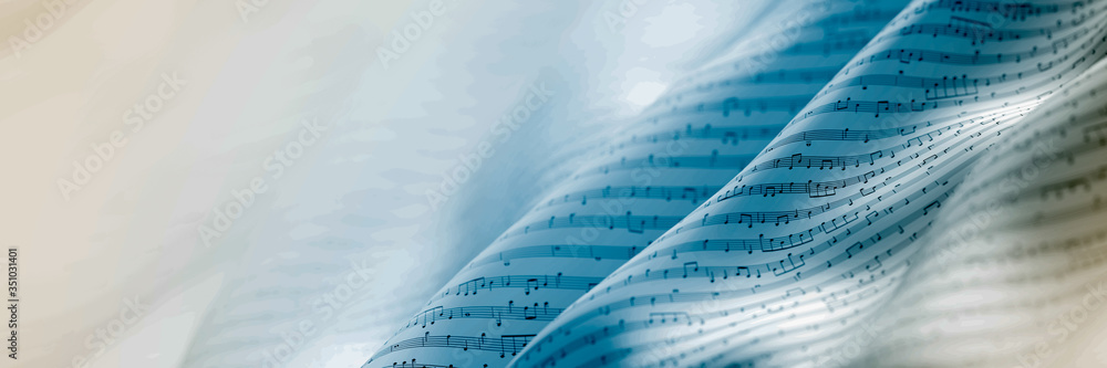 Foto Abstract musical notes background; art concepts, original 3d rendering, RF illus