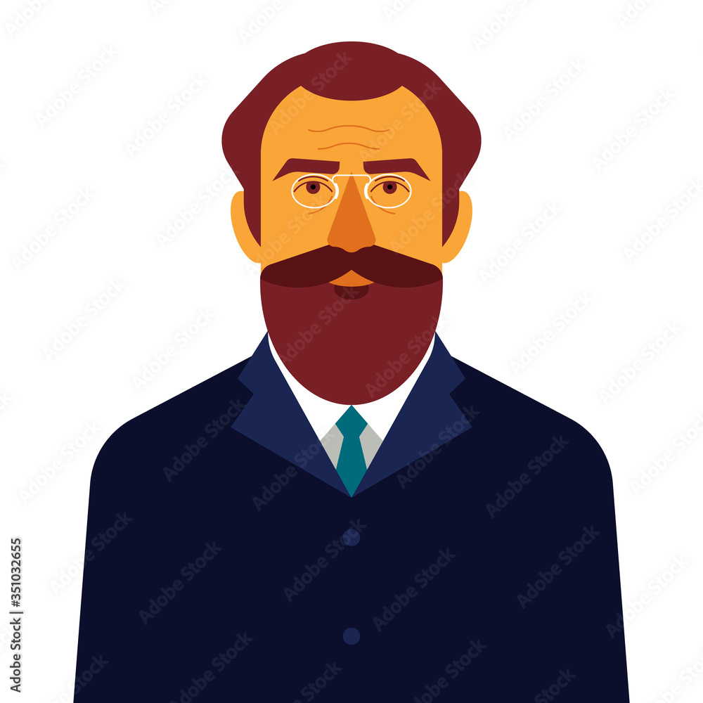 Professor, scientist or teacher in a suit and glasses. Character in a unique style for books, animated videos or to illustrate the tasks and rules. Professor, scientist or teacher in a suit and glasses. Character in a unique style for books, animated videos or to illustrate the tasks and rules.