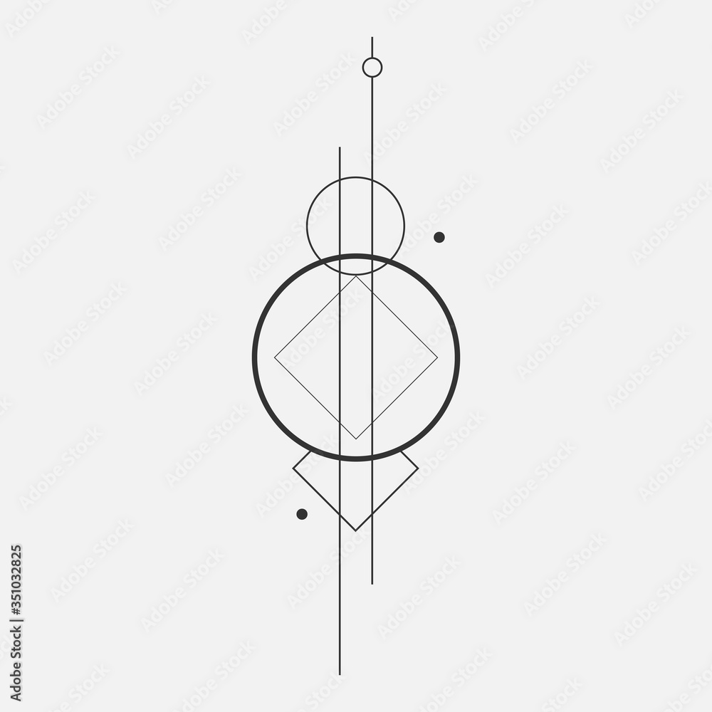 minimalist geometric design elements tattoo. - hipster concept. Stock  Vector | Adobe Stock