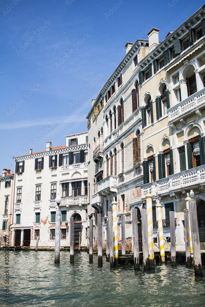 grand canal in venice city. white architecture  in Italy.