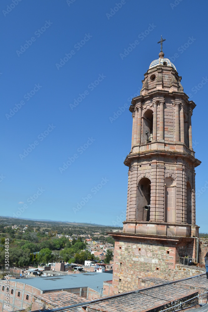 Cathedral Bell Tower Over Teocaltiche
