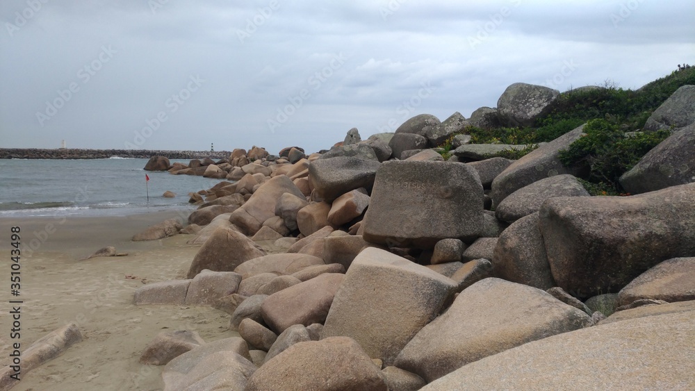 laguna beach with beautiful rocks in the sea