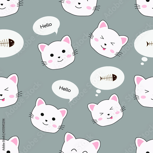 Illustration Vector Graphic of Cat Seamless Pattern