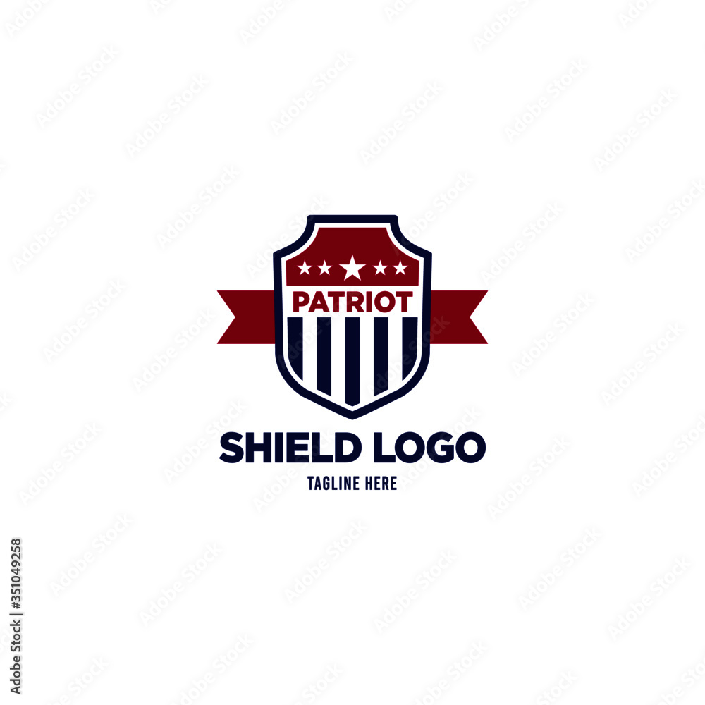 patriot shield logo. American shield logo template. Creative Shield Logo and Icon Template.