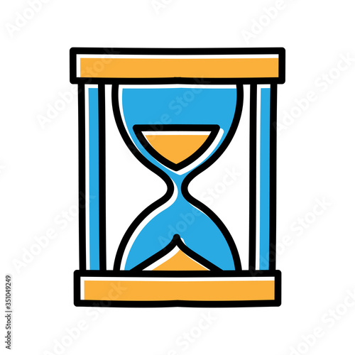 hourglass hand drawn icon vector design