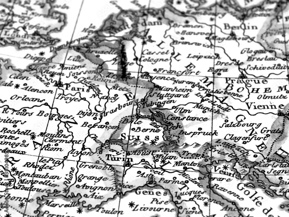 アンティークの世界地図　フランス
