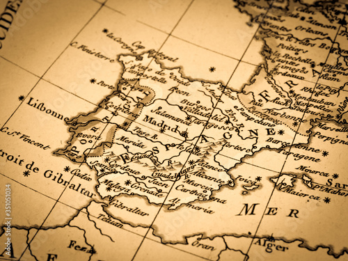 アンティークの世界地図　スペイン