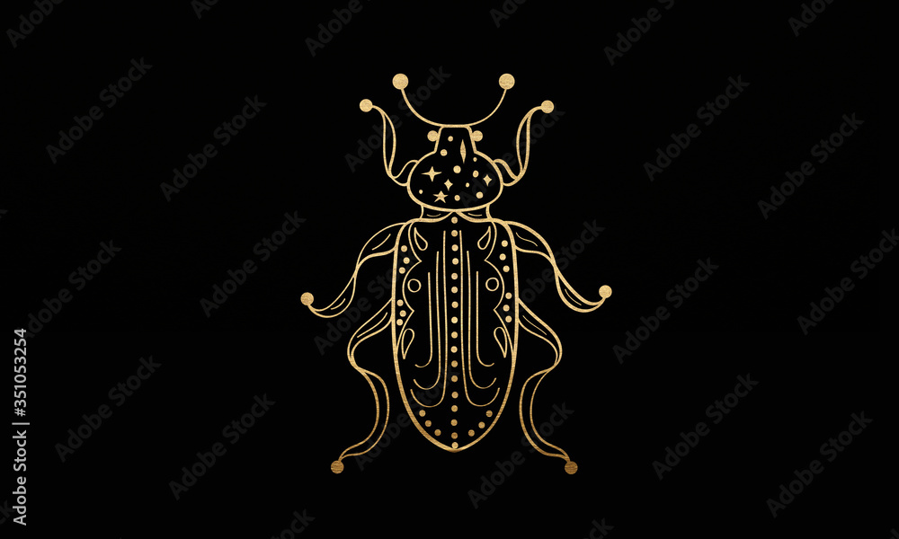 Obraz premium Black minimalistic abstract background. Business presentation, web banner backdrop. Bug with golden effect.