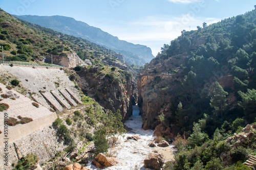 Panorama of landscape in Caminito del rey, Andalusia, Spain.