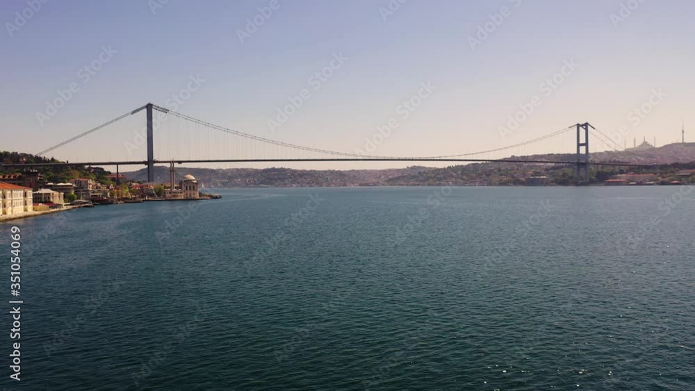 15 July Martyrs Bridge, Bosphorus Bridge from Sky Aerial view. Istanbul Turkiye. 15 July Martyrs Bridge, Bosphorus Bridge from Sky Aerial view. Istanbul Turkiye.