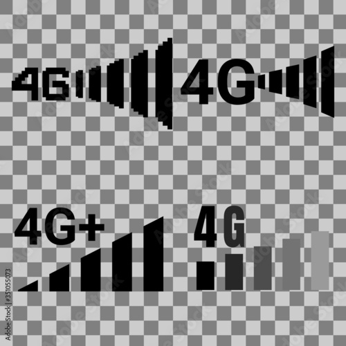 4G technology icon symbols on a white background.Vector EPS10