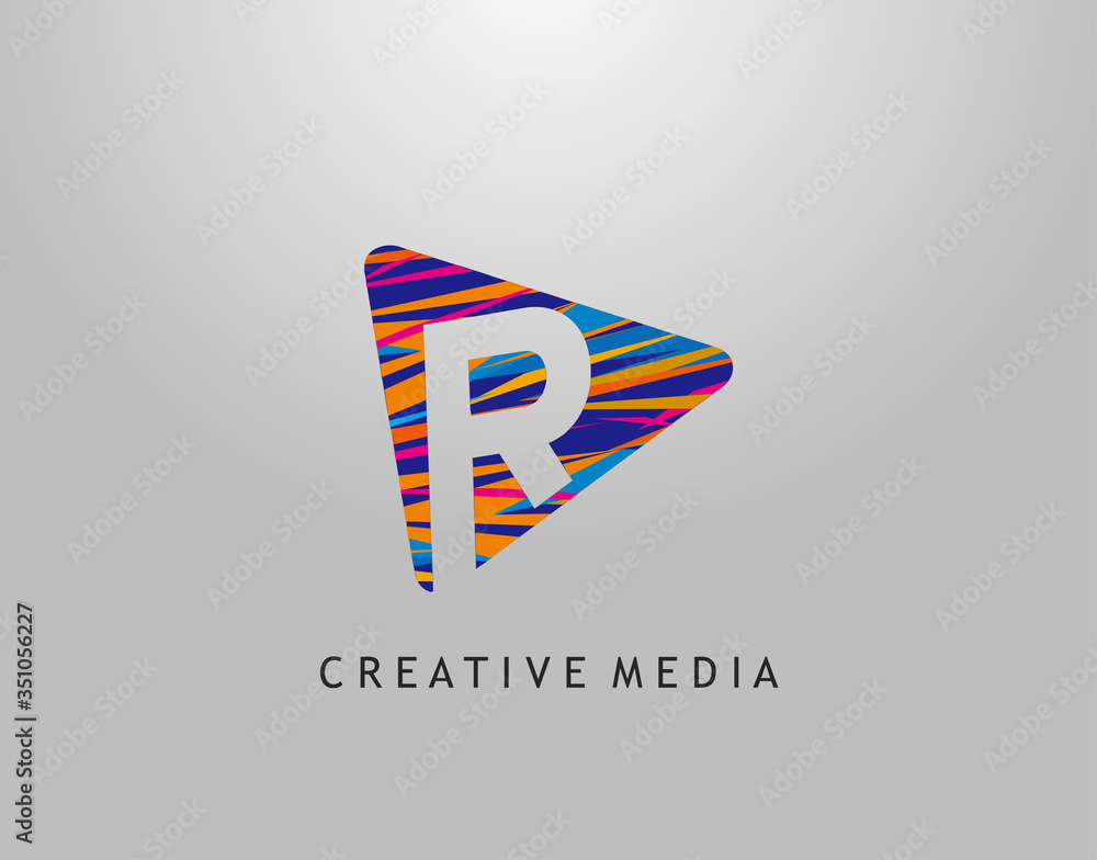 R letter with an abstract pop art logo design Vector Image