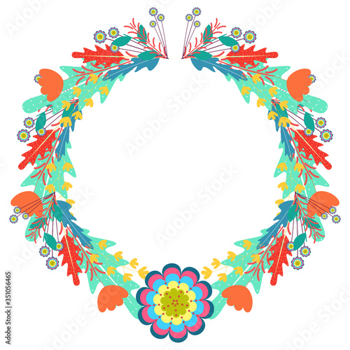 Isolated floral frame