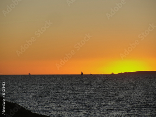 sunset in Arenal beach in Mallorca © CarloslVives