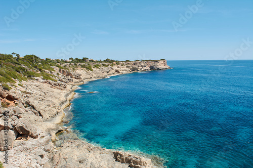 Cala Figuera - beautiful coastline and view of old lighthouse in Cala Figuera  Mallorca  Spain