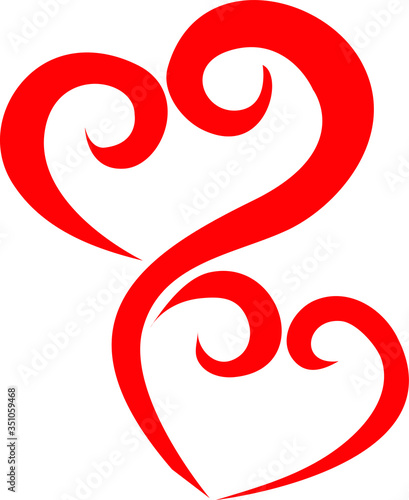 Heart line symbol On a white background