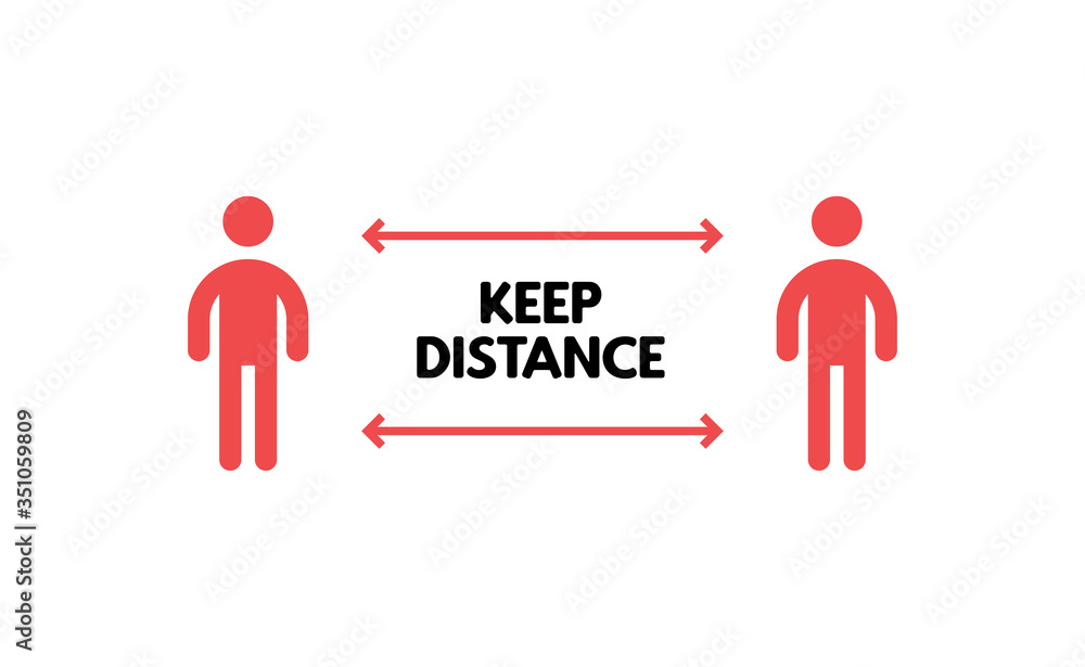 Social Distancing sign. Person standing at safe distance vector icons. Social Distancing sign. Person standing at safe distance vector icons.