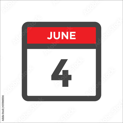 June 4 calendar icon with day of month