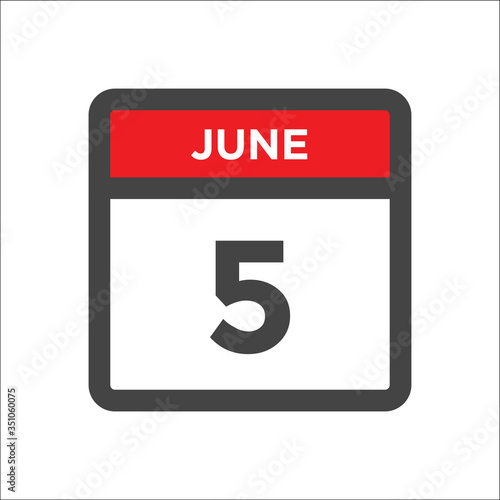 June 5 calendar icon with day of month
