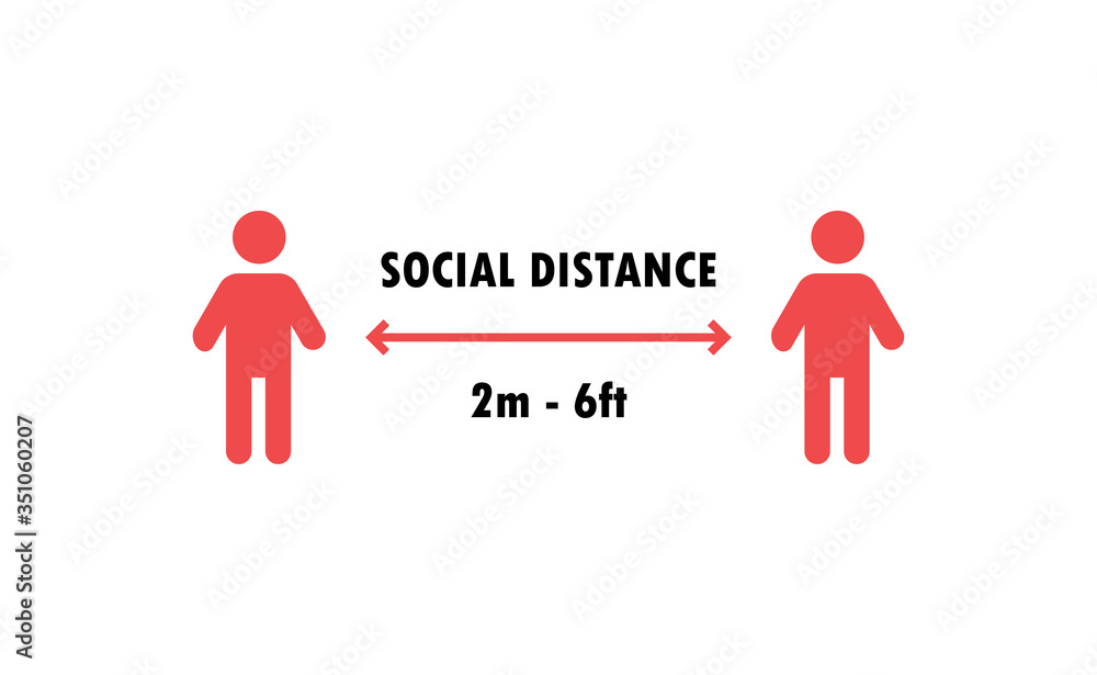 Social Distancing sign. Person standing at safe distance vector icons. Social Distancing sign. Person standing at safe distance vector icons.