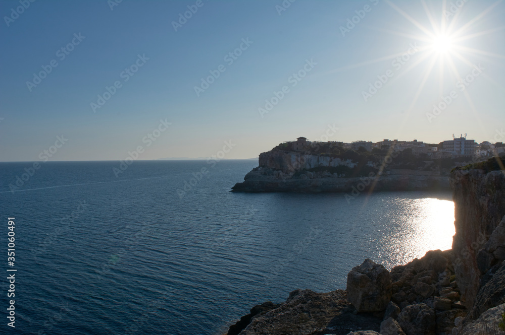Cala Figuera - beautiful coastline and view of old lighthouse in Cala Figuera, Mallorca, Spain