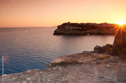 Quadro su tela Cala Figuera - beautiful coastline and view of old lighthouse in Cala Figuera, M