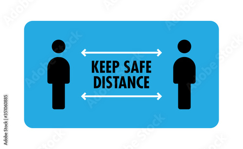 Social Distancing sign. Person standing at safe distance vector icons.