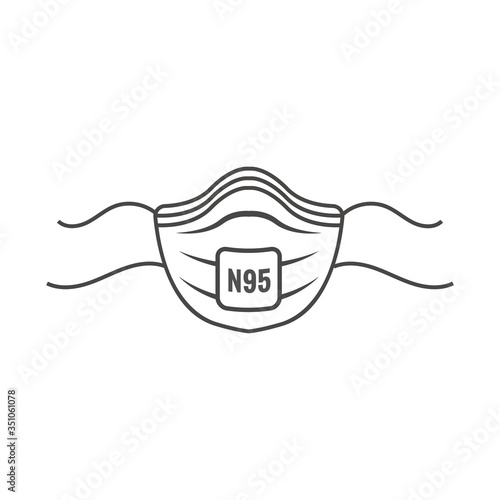 N95 facemask ppe face mask icon set - respiratory face masks