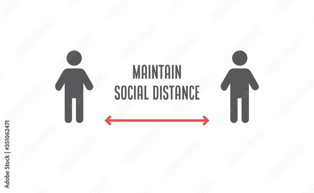 Social Distancing sign. Person standing at safe distance vector icons. Social Distancing sign. Person standing at safe distance vector icons.