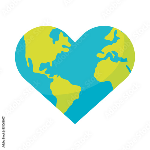 world planet earth with heart shape