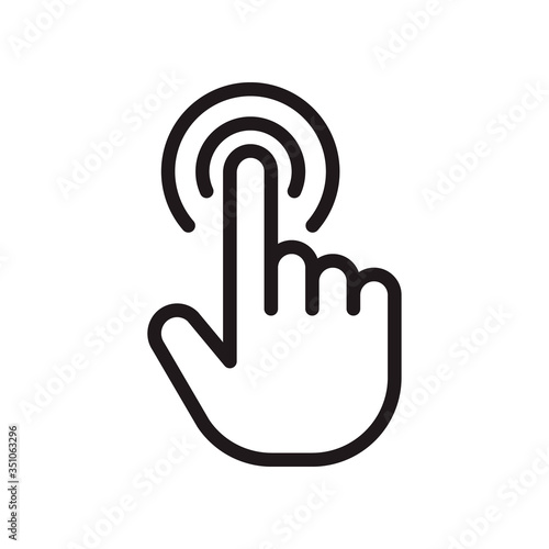 Hand click icon in trendy outline style design. Vector graphic illustration. click symbol for website design, logo, app, and ui. Editable vector stroke. EPS 10.