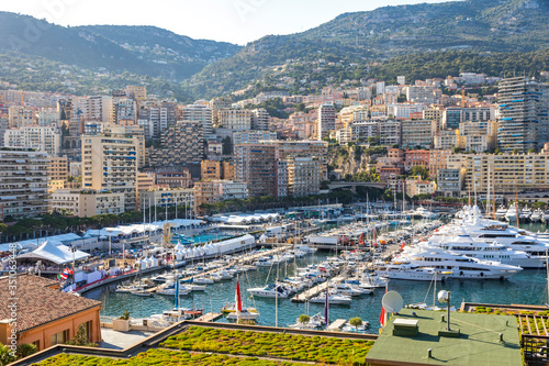 City of Monte Carlo skyline view  Monaco  French Riviera