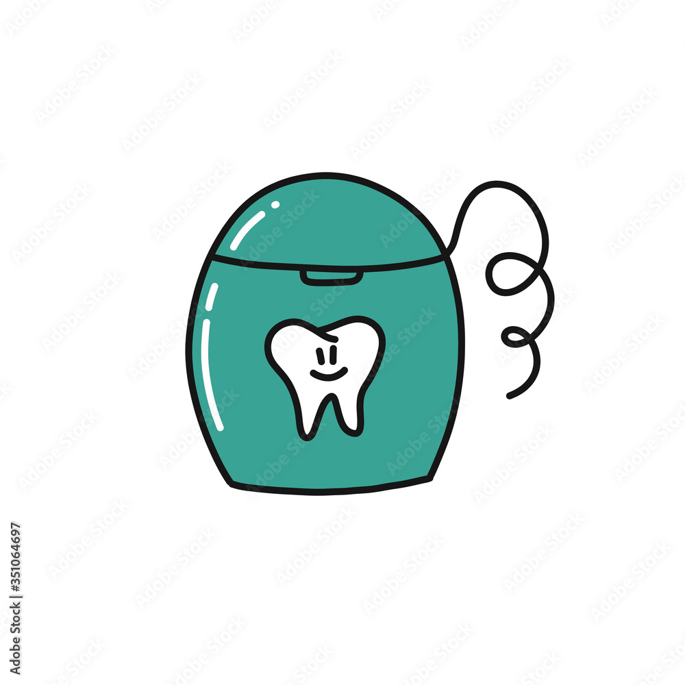 dental floss doodle icon, vector illustration dental floss doodle icon, vector illustration