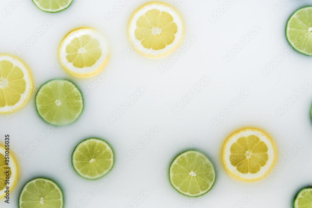 Relaxing milk bath with lemons and limes Relaxing milk bath with lemons and limes