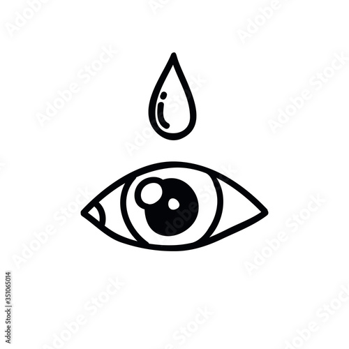 eye drops doodle icon, vector illustration