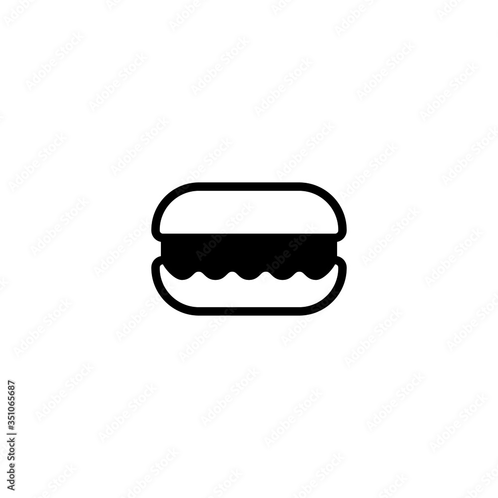 Macarons vector icon in black solid flat design icon isolated on white background Macarons vector icon in black solid flat design icon isolated on white background