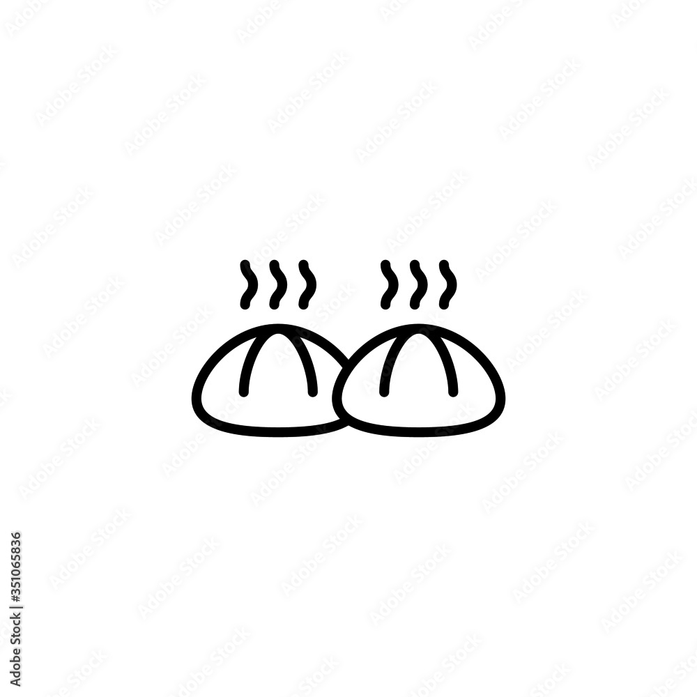Wonton vector icon in linear, outline icon isolated on white background Wonton vector icon in linear, outline icon isolated on white background