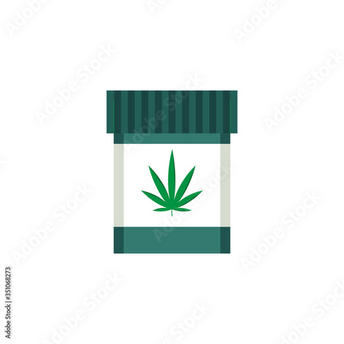 medical cannabis flat icon, vector illustration