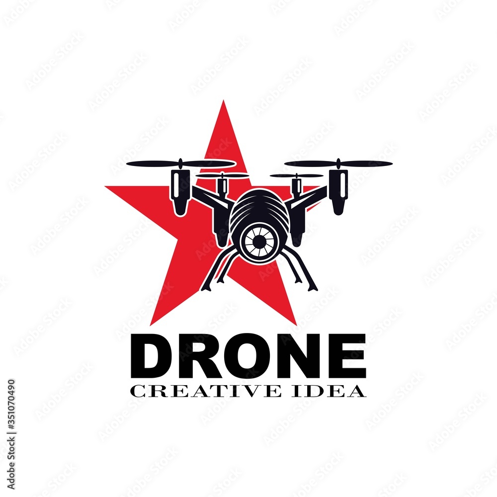 drone logo template vector icon. photography drone vector. quad copter vector icon

