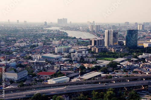 Bangkok Thailand, 2 May 2020 : Aerial photograph of Bangkok while taking a photo from high building