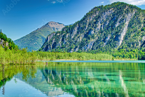 lake and mountains  Almsee in Gr  nau   Austria