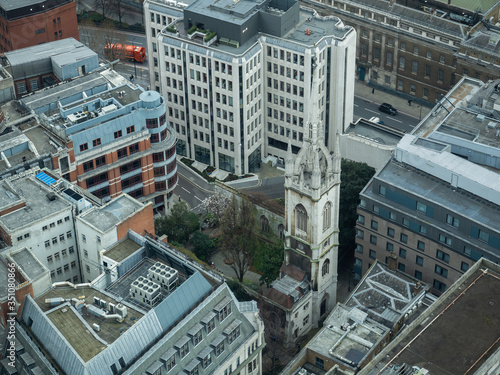 St Dunstan in the East, London - View from above